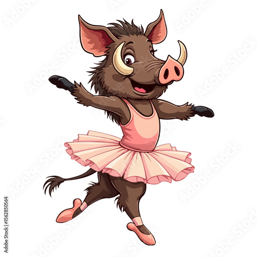 Hand drawn cartoon warthogs vector illustration
