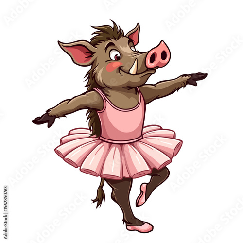 Hand drawn cartoon warthogs vector illustration