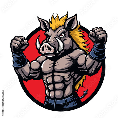 Hand drawn cartoon warthogs vector illustration
