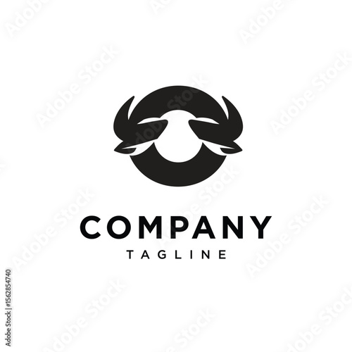 Letter O Cow Horns Logo Icon Vector