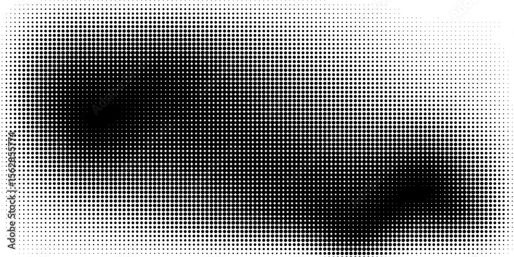 Grunge halftone gradient background. Faded dotted grit noise texture. Black and white rasterized sand wallpaper. Retro pixelated bitmap backdrop.