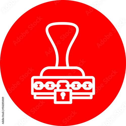 Confidential Stamp Vector Line White Circle Red