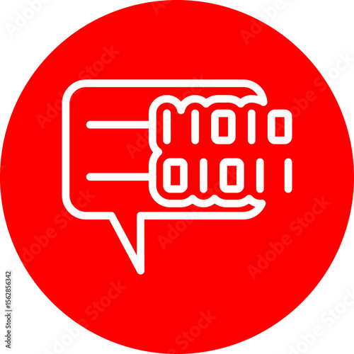 Encrypted Communication Vector Line White Circle Red