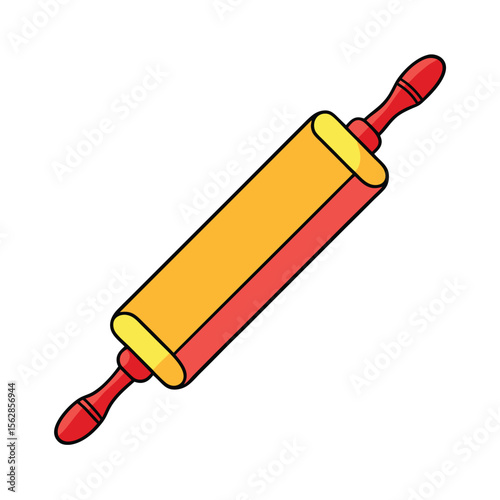 Vintage Style Rolling Pin Illustration Perfect for Baking Designs