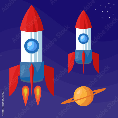 space rocket vector illustration