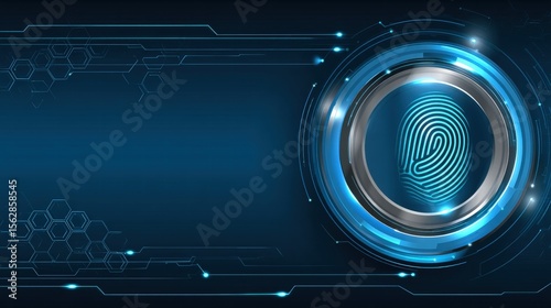 Striking image of a fingerprint displayed on a vibrant blue background emphasizing technology and security concepts