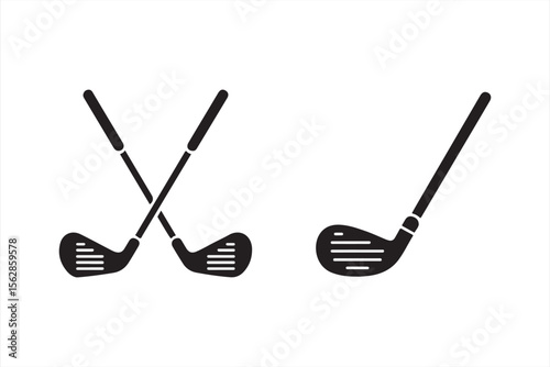 Minimalist Icon of Golf Club - Simple Vector Design for Golf Sports