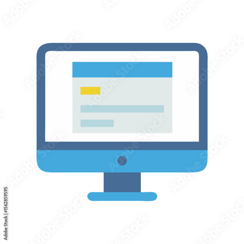 Blue computer monitor displaying a website form design mockup