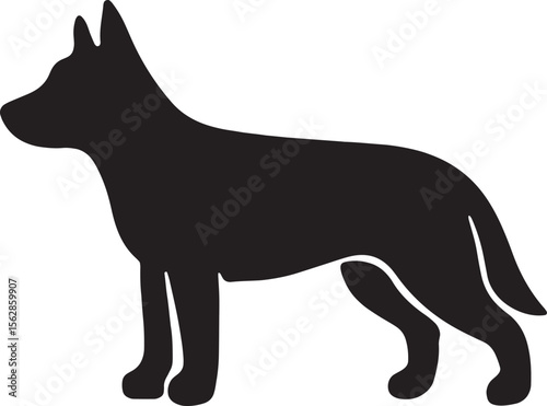 Cute Dog Silhouette Vector 