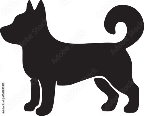 Cute Dog Silhouette Vector 