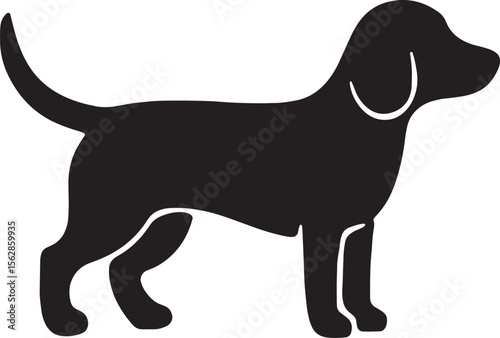 Cute Dog Silhouette Vector 
