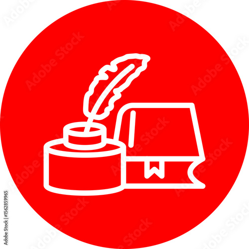 Literary Vector Line White Circle Red