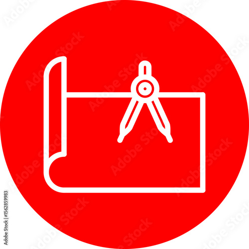 Drafting Vector Line White Circle Red