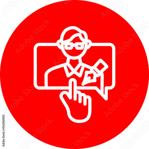Author Consultation Vector Line White Circle Red