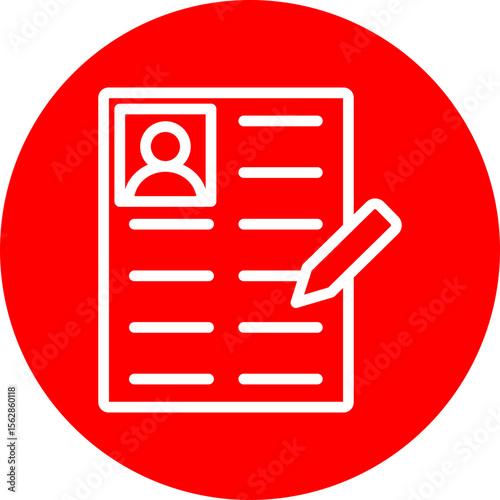 Fotografi Columnist Vector Line White Circle Red