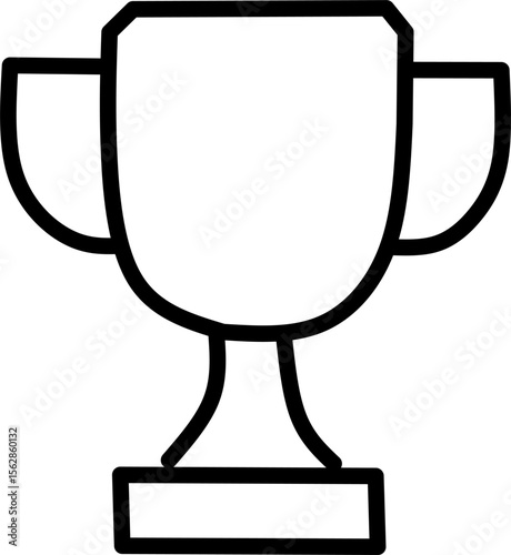trophy line icon. Blue line icon with tennis sports theme
