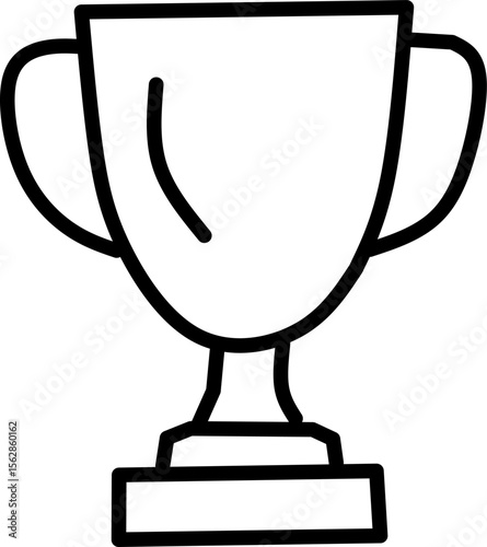 trophy line icon. Blue line icon with tennis sports theme