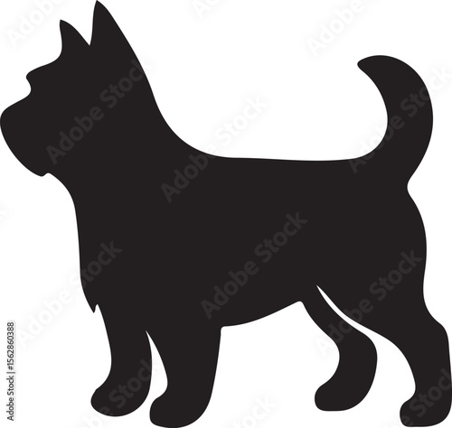 Cute Dog Silhouette Vector 