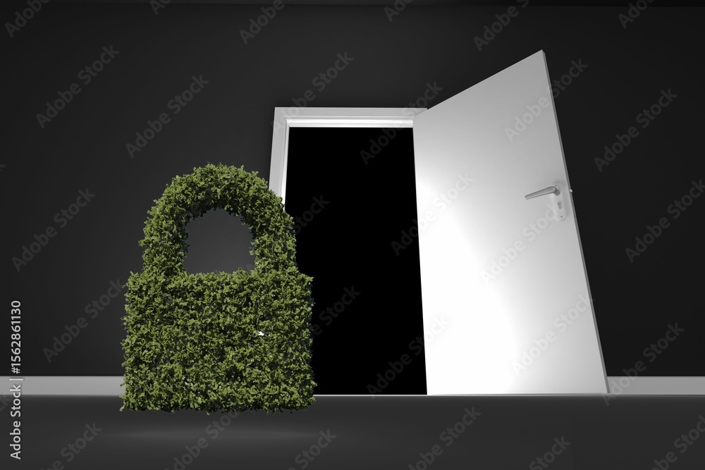 Obraz premium Low angle view of padlock by open door