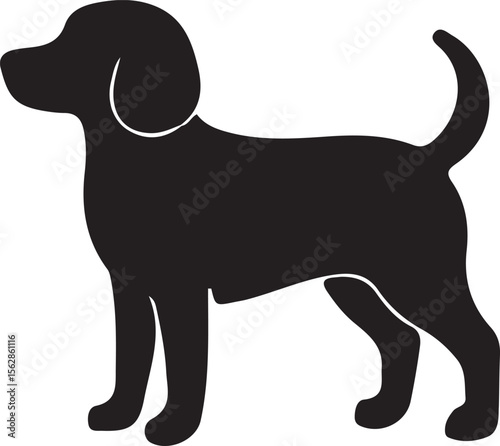 Cute Dog Silhouette Vector 