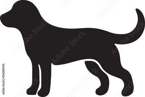 Cute Dog Silhouette Vector 