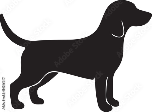 Cute Dog Silhouette Vector 