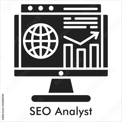 Seo Analyst Glyph Icon