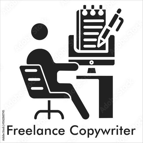 Freelance Copywriter Glyph Icon