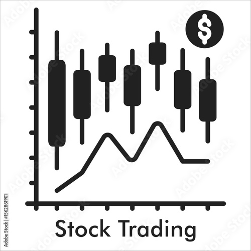 Stock Trading Glyph Icon