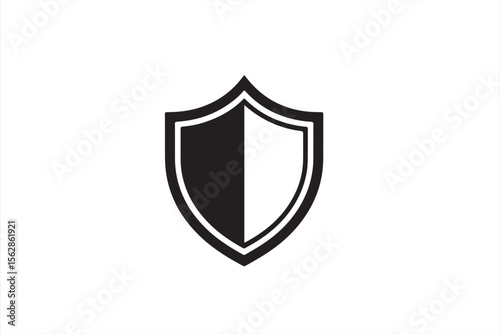 Two-Toned Shield with Fleur-de-Lis Design - Elegant Protection Icon