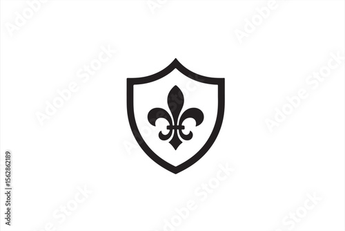 Classic Shield with Laurel Design - Minimalist Icon Symbolizing Strength