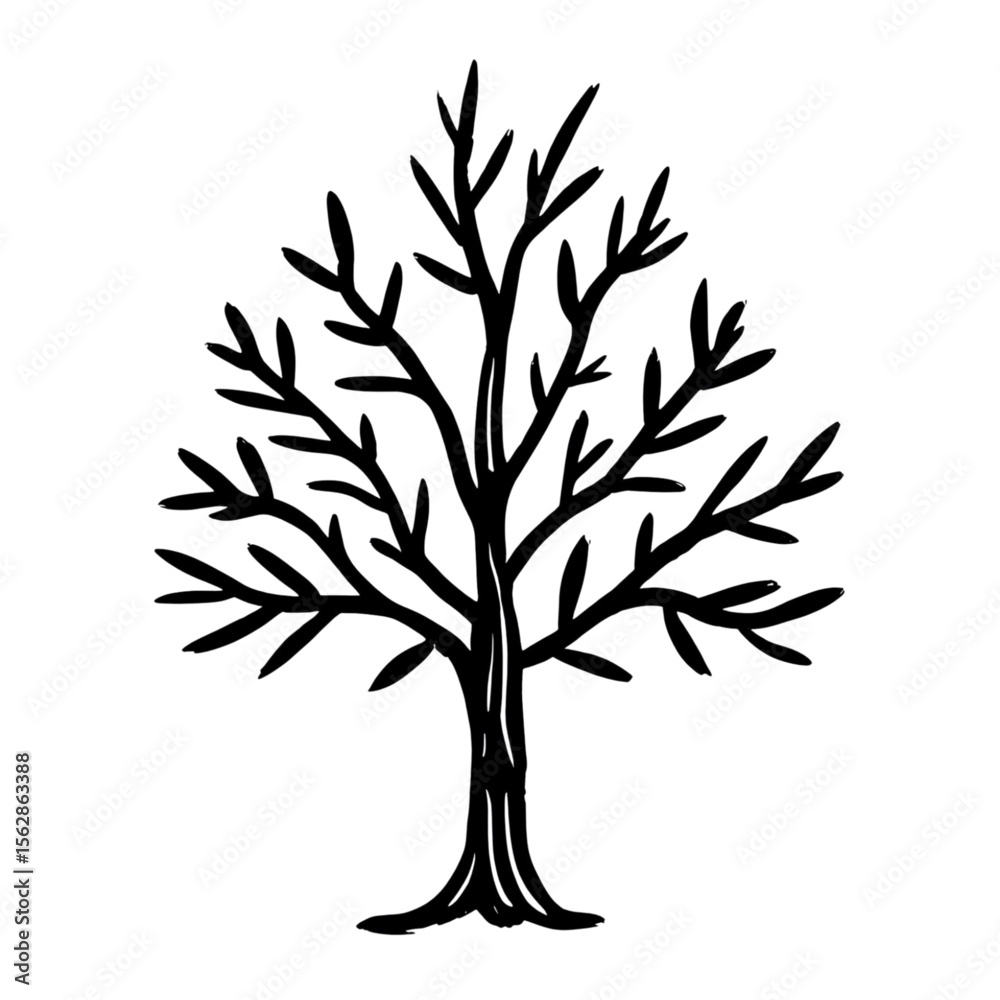 Obraz premium Bare Winter Tree Silhouette Vector