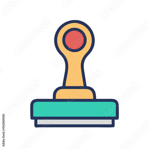 Modern icon of a classic rubber stamp on black