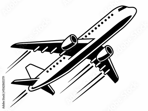 Airplane silhouette vector illustration of airplane