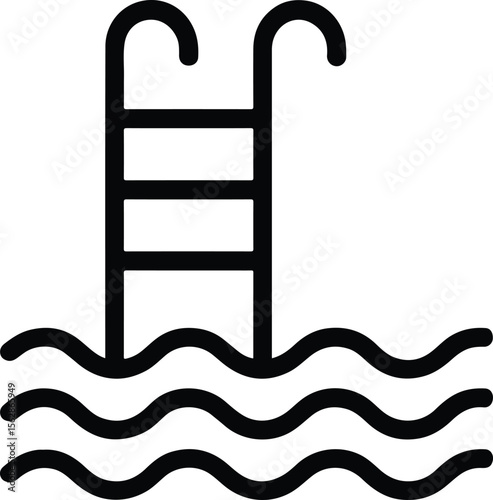 Swimming Pool Ladder Vector Illustration Isolated on White Background