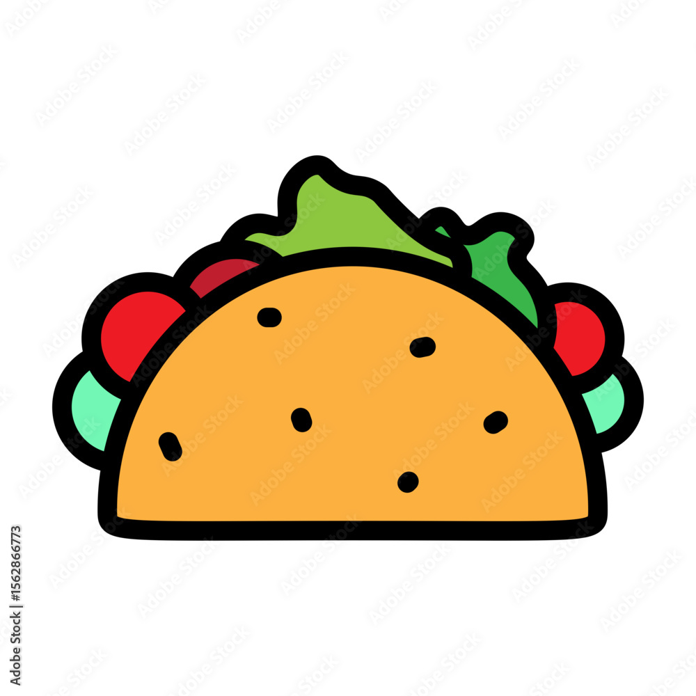 Taco Vector Filled Icon Design Taco Vector Filled Icon Design