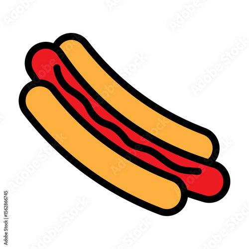 Hot Dog Vector Filled Icon Design