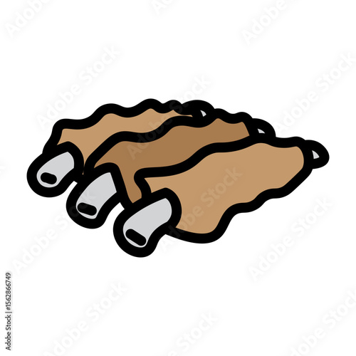 BBQ Ribs Vector Filled Icon Design