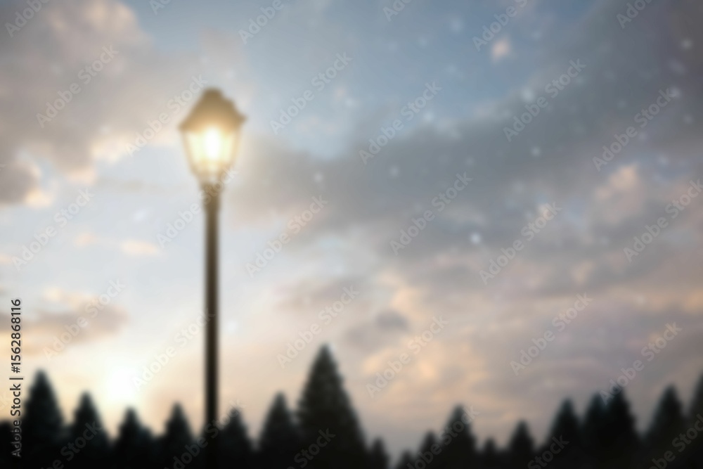 Obraz premium Blurred lampposts at night