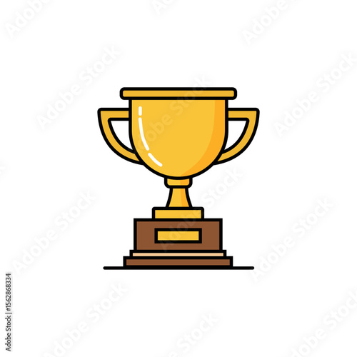 Golden trophy cup icon. Symbolizes success, victory, achievement, award, and competition. Perfect for sports, business, and recognition themes.