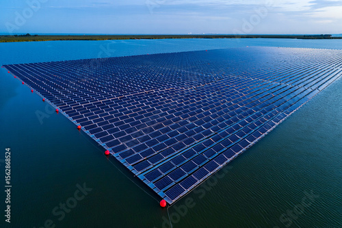 Blue solar panels on a house roof generate clean, renewable electricity from the sun