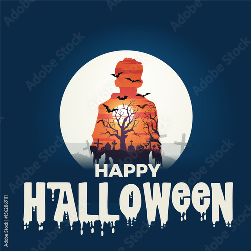 Scary Halloween poster design