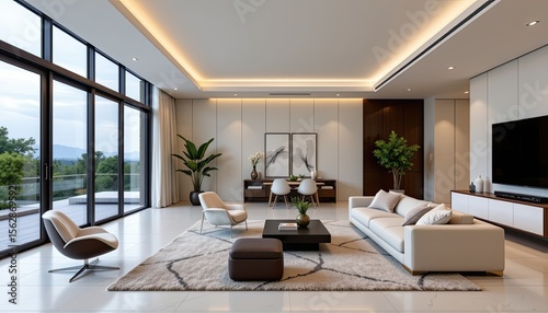 Wallpaper Mural Modern Spacious Living Room with Natural Light and Elegant Decor Torontodigital.ca