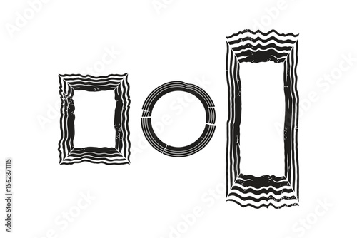 Grunge frame with rough texture. Overlay distressed backdrop. Dirty urban illustration. Messy damaged abstract vector design. Place for text, quote. Design for card, poster, logo. See Less
