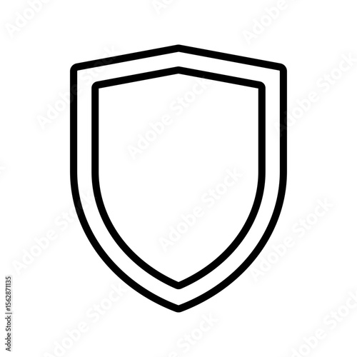 Shield icon set in vintage style. Protect shield security line icons. Badge quality symbol, sign, logo or emblem.  Black knight award contours and linear signs. Protect shapes silhouette. 