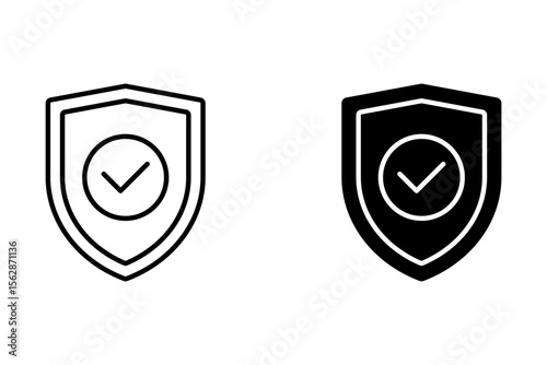 Vector illustration of Security Protection Shield icon set isolated on transparent background