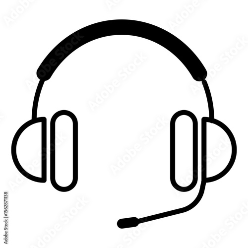 Headphone icon. earphone headset with mike. headphone with microphone vector illustration isolated white background