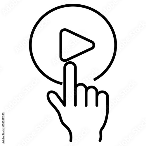 Play video flat icon for apps and websites