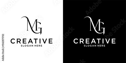 MG or GM initial letter logo design vector