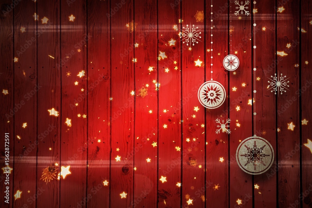 Obraz premium Christmas decorations over wood